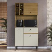 Armário de Cozinha 3 Portas 1 Gaveta com Espaço para Micro-ondas e Adega Armário de Cozinha 3 Portas 1 Gaveta com Espaço para Micro-ondas e Adega