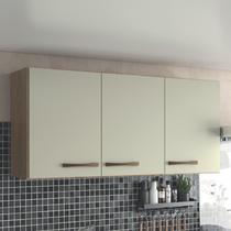 Armário de Cozinha 3 Portas Aéreo Suspenso Castanho/Offwhite Armário de Cozinha 3 Portas Aéreo Suspenso Castanho/Offwhite