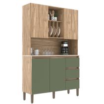 Armário de Cozinha 4 Portas 3 Gavetas AC4430 120cm Carvalho Oak/Arbo/Petra - Decibal Armário de Cozinha 4 Portas 3 Gavetas AC4430 120cm Carvalho Oak/Arbo/Petra - Decibal