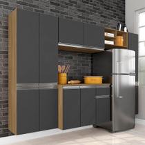 Armário De Cozinha 5 Peças Liris Boreal/grafite - Móveis Arapongas - A Móveis Arapongas