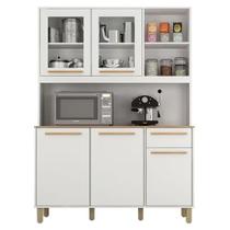 Armário de Cozinha 5 Portas 1 Gaveta Rubi - Branco/Cinamomo