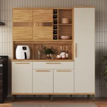 Armário de Cozinha 6 Portas 1 Gaveta Touriga Amêndoa/Off White Móveis Ronipa Armário de Cozinha 6 Portas 1 Gaveta Touriga Amêndoa/Off White Móveis Ronipa