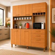 Armário de Cozinha 6 Portas 2 Gavetas 100% MDF Athenas Yescasa Marrom/Cinamomo Armário de Cozinha 6 Portas 2 Gavetas 100% MDF Athenas Yescasa Marrom/Cinamomo