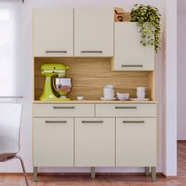 Armário de Cozinha 6 Portas 2 Gavetas Kit Modena Branco/Freijó/Soft Armário de Cozinha 6 Portas 2 Gavetas Kit Modena Branco/Freijó/Soft