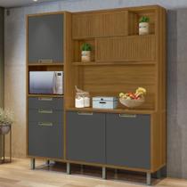 Armário de Cozinha 6 Portas 2 Gavetas Loft Ripado Imperatriz 100% Mdf Armário de Cozinha 6 Portas 2 Gavetas Loft Ripado Imperatriz 100% Mdf