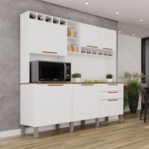 Armário de Cozinha 6 Portas 2 Gavetas New Topázio Branco