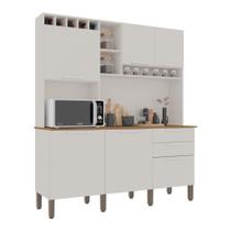 Armário De Cozinha 6 Portas 2 Gavetas New Topázio Salleto Branco Armário De Cozinha 6 Portas 2 Gavetas New Topázio Salleto Branco