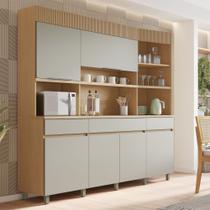 Armário de Cozinha 6 Portas 3 Gavetas Realeza 220cm 100% Mdf