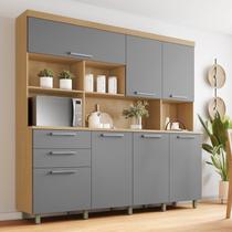 Armário de Cozinha 7 Portas 2 Gavetas 210cm 100% Mdf Nobreza