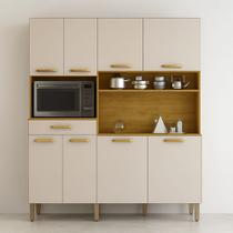 Armario de Cozinha 8 Portas 1 Gaveta Patrik Branco/Cinamomo/Off White