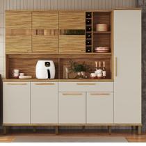 Armário de Cozinha 8 Portas 1 Gaveta Touriga Amêndoa/Off White Móveis Ronipa