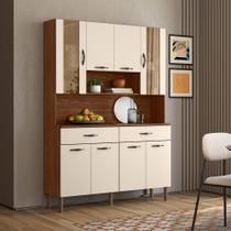 Armário de Cozinha 8 Portas 2 Gavetas Golden Nogueira/Off White - SSX Multicoisas