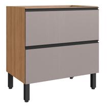 Armário de Cozinha 80 Cm 2 Gavetas Montana/Fumê - Quiditá Móveis Armário de Cozinha 80 Cm 2 Gavetas Montana/Fumê - Quiditá Móveis