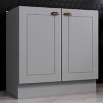 Armário de Cozinha 80 Cm Americana 2 Portas 100% Mdf Cinza C355 - Henn