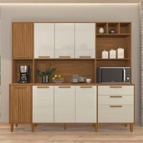 Armário de Cozinha 9 Portas 2 Gavetas Porto Freijó/Off White Indekes Armário de Cozinha 9 Portas 2 Gavetas Porto Freijó/Off White Indekes