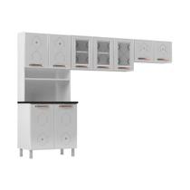 Armário De Cozinha Aço 3 Peças Com Vidros Multimóveis