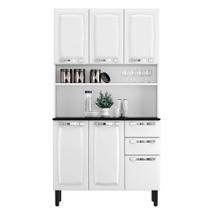 Armário de Cozinha Aço Compacto 105cm 6 Portas 2 Gavetas Itatiaia Pratika Branco