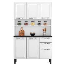 Armário De Cozinha Aço Compacto 6 Portas 2 Gavetas Itatiaia Pratika Branco