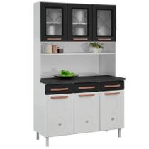 Armário De Cozinha Aço Kit Triplo Telasul Mirage New Bco/pto Armário De Cozinha Aço Kit Triplo Telasul Mirage New Bco/pto