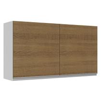 Armário De Cozinha Aéreo 100% MDF 120 cm 2 Portas Branco/Rustic Acordes Madesa