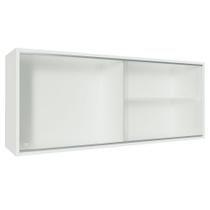 Armário De Cozinha Aéreo 100% MDF 2 Portas de Correr de Vidro Branco Acordes Madesa