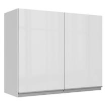 Armário De Cozinha Aéreo 100% MDF 80 cm 2 Portas Branco Brilho Acordes Madesa