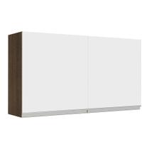 Armário de Cozinha Aéreo 120 cm 2 Portas Rustic/Branco Glamy Madesa