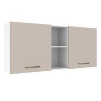 Armário de Cozinha Aéreo 150 cm 2 Portas e 2 Nichos Branco/Crema Agata Madesa Armário de Cozinha Aéreo 150 cm 2 Portas e 2 Nichos Branco/Crema Agata Madesa