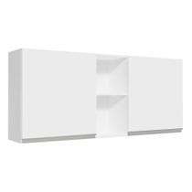 Armário de Cozinha Aéreo 150 cm 2 Portas e 2 Nichos Branco Glamy Madesa