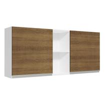 Armário de Cozinha Aéreo 150 cm 2 Portas e 2 Nichos Branco/Rustic Glamy Madesa Armário de Cozinha Aéreo 150 cm 2 Portas e 2 Nichos Branco/Rustic Glamy Madesa