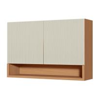 Armário de Cozinha Aéreo 2 Porta e Nicho 100% MDF Simone Mendes 120cm - Nesher