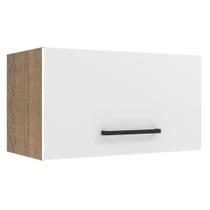 Armário de Cozinha Aéreo 60 cm 1 Porta Basculante Rustic/Branco Agata Madesa Armário de Cozinha Aéreo 60 cm 1 Porta Basculante Rustic/Branco Agata Madesa