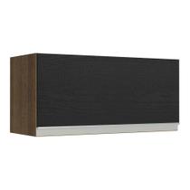 Armário de Cozinha Aéreo 70 cm 1 Porta Basculante Rustic/Preto Glamy Madesa Armário de Cozinha Aéreo 70 cm 1 Porta Basculante Rustic/Preto Glamy Madesa