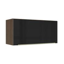 Armário de Cozinha Aéreo 70 cm 1 Porta Rustic/Preto Lux Madesa Armário de Cozinha Aéreo 70 cm 1 Porta Rustic/Preto Lux Madesa