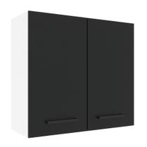 Armário de Cozinha Aéreo 70 cm 2 Portas Branco/Preto Agata Madesa