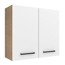 Armário de Cozinha Aéreo 70 cm 2 Portas Rustic/Branco Agata Madesa Armário de Cozinha Aéreo 70 cm 2 Portas Rustic/Branco Agata Madesa