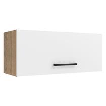 Armário de Cozinha Aéreo 80 cm 1 Porta Basculante Rustic/Branco Agata Madesa Armário de Cozinha Aéreo 80 cm 1 Porta Basculante Rustic/Branco Agata Madesa