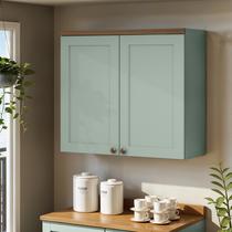 Armário de Cozinha Aéreo 80 cm 2 Portas Iluminata Verde Mint