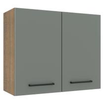 Armário de Cozinha Aéreo 80 cm 2 Portas Rustic/Cinza Agata Madesa