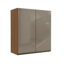 Armário de Cozinha Aéreo 80cm 2 Portas com Vidro G765 Maxxi Canela Kappesberg