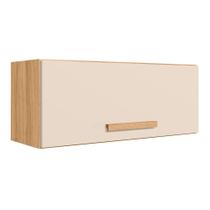 Armario de Cozinha Aéreo Basculante Intenza 80cm 1 Porta Freijó/Off White Cristal - Nicioli