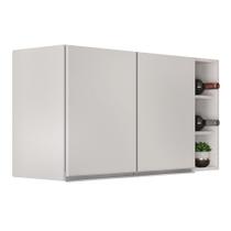Armário de Cozinha Aéreo Califórnia 80cm e Nicho Garrafeiro 20cm Riad Branco - Lumil Armário de Cozinha Aéreo Califórnia 80cm e Nicho Garrafeiro 20cm Riad Branco - Lumil