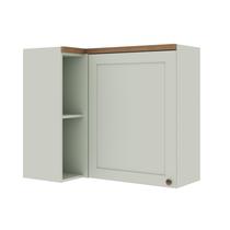 Armário de Cozinha Aéreo Canto 1 Porta Iluminata Verde Mint