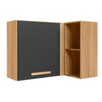 Armario de Cozinha Aéreo Canto Reto Intenza 1 Porta com Nicho Freijó/Chumbo - Nicioli Armario de Cozinha Aéreo Canto Reto Intenza 1 Porta com Nicho Freijó/Chumbo - Nicioli
