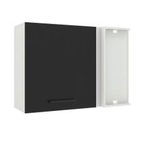 Armário de Cozinha Aéreo de Canto 1 Porta Branco/Preto Agata Madesa Armário de Cozinha Aéreo de Canto 1 Porta Branco/Preto Agata Madesa