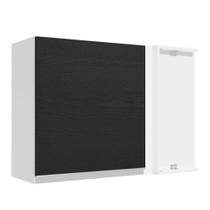 Armário de Cozinha Aéreo de Canto 1 Porta Branco/Preto Glamy Madesa Armário de Cozinha Aéreo de Canto 1 Porta Branco/Preto Glamy Madesa
