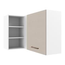 Armário de Cozinha Aéreo de Canto 1 Porta para linha de 60 cm de profundidade Branco/Crema Agata Madesa Armário de Cozinha Aéreo de Canto 1 Porta para linha de 60 cm de profundidade Branco/Crema Agata Madesa