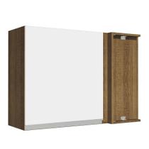Armário de Cozinha Aéreo de Canto 1 Porta Rustic/Branco Glamy Madesa Armário de Cozinha Aéreo de Canto 1 Porta Rustic/Branco Glamy Madesa