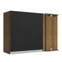Armário de Cozinha Aéreo de Canto 1 Porta Rustic/Preto Glamy Madesa Armário de Cozinha Aéreo de Canto 1 Porta Rustic/Preto Glamy Madesa