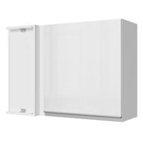 Armário De Cozinha Aéreo de Canto 100% MDF Porta Branco Brilho Acordes Madesa Armário De Cozinha Aéreo de Canto 100% MDF Porta Branco Brilho Acordes Madesa